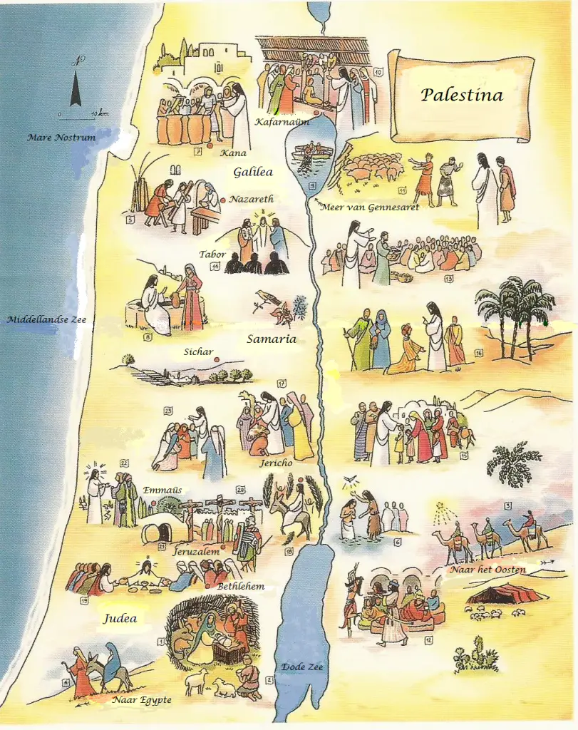 mapa de palestina en tiempos de jesus